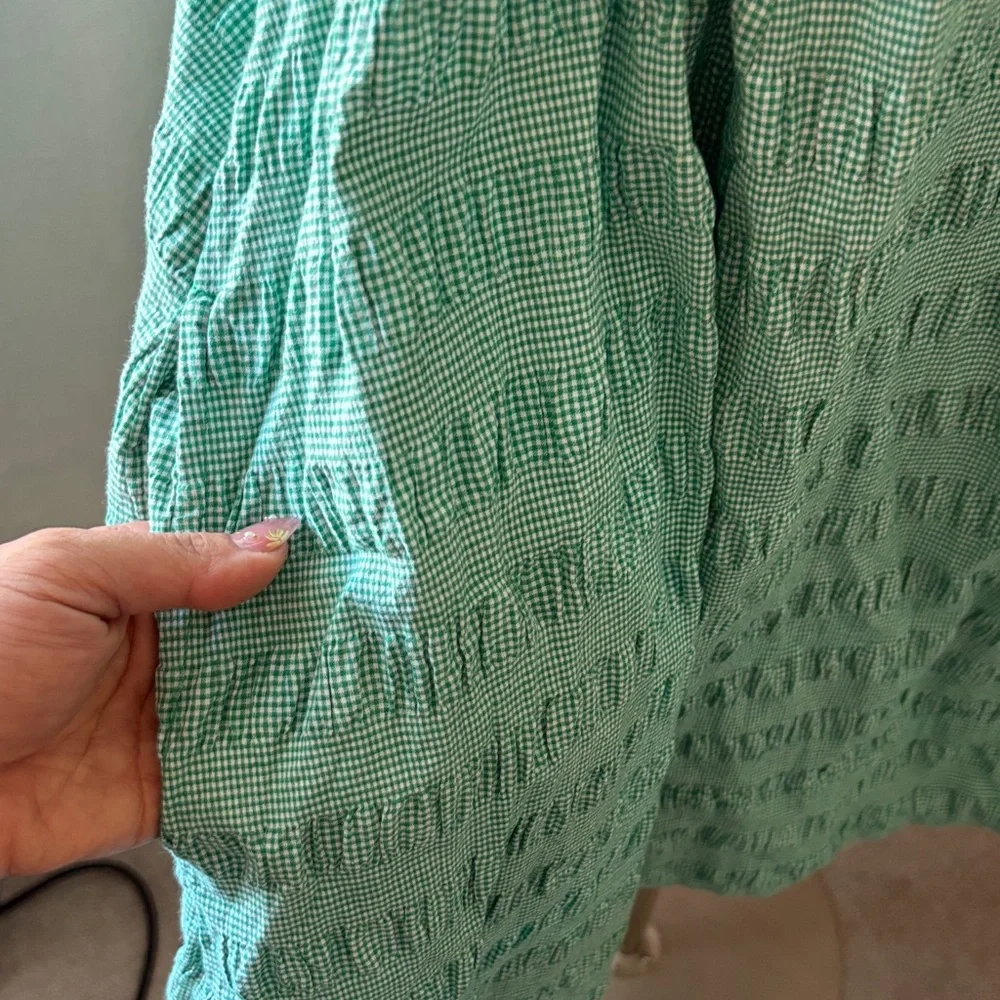 Anthropologie Maeve Gingham mini swing dress - Picture 5 of 7